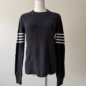 Faherty Throwback Crew Pullover - Charcoal Gray, Ivory